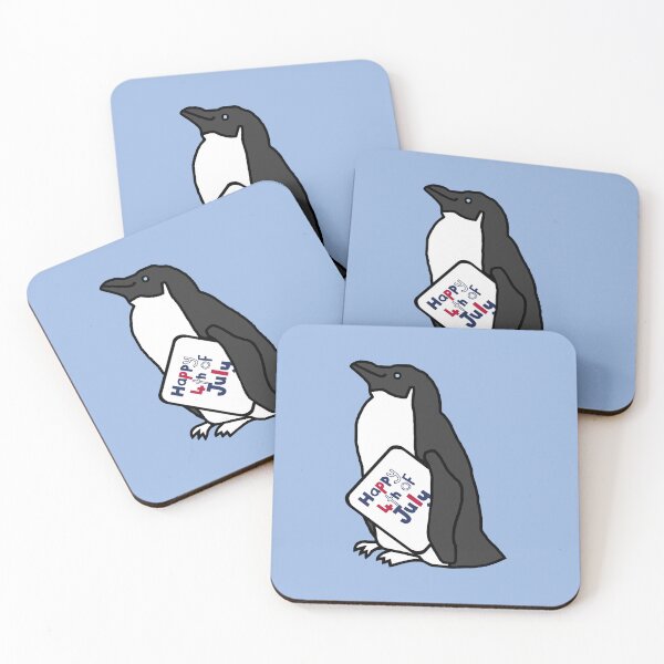 Item preview, Happy 4th of July says Cute Penguin designed and sold by ellenhenry.
