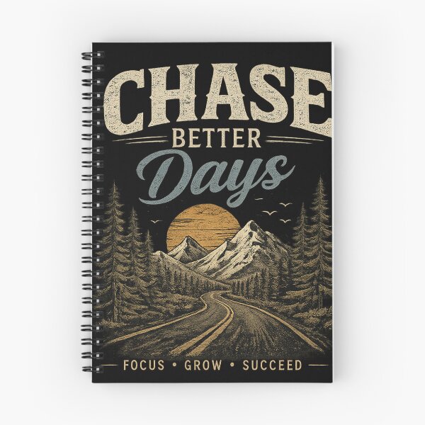 Item preview, Chase Better Days Vintage Mountain Road T-Shirt | Motivational Adventure Nature Graphic Tee designed and sold by NBT-NOVA.
