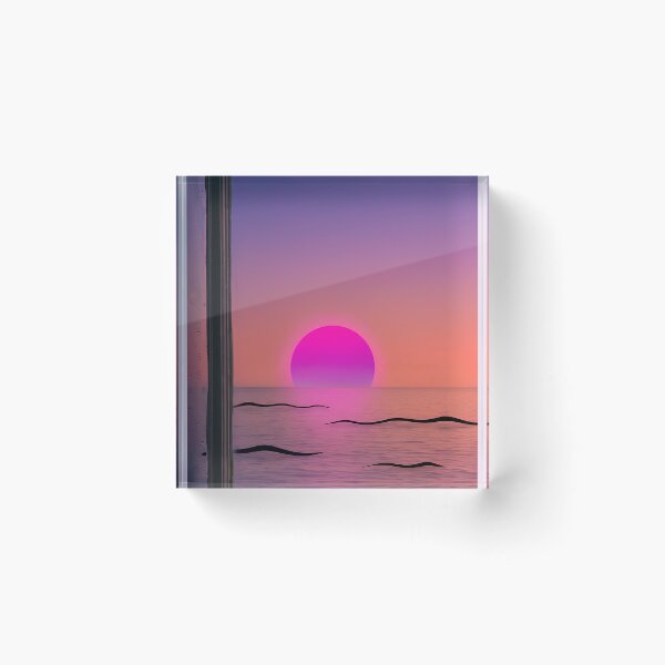Item preview, Vaporwave Sunset Ocean View Window designed and sold by Itsheartshop.