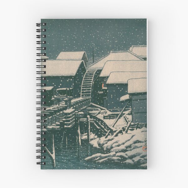 Item preview, Snow at Mukojima Watermill - Kawase Hasui Shin-hanga designed and sold by vekotpu.