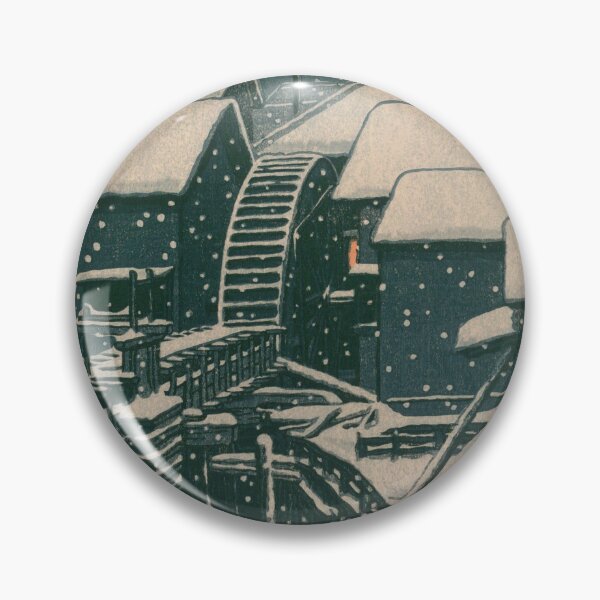 Item preview, Snow at Mukojima Watermill - Kawase Hasui Shin-hanga designed and sold by vekotpu.