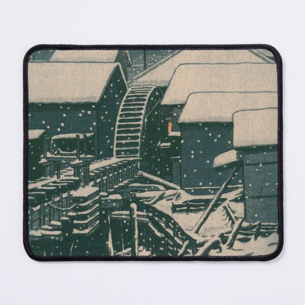 Item preview, Snow at Mukojima Watermill - Kawase Hasui Shin-hanga designed and sold by vekotpu.