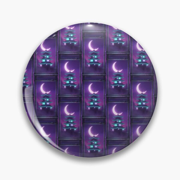 Item preview, Cyberpunk pagoda silhouette neon moon window designed and sold by Itsheartshop.