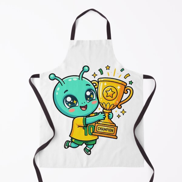 Item preview, Cute Alien Champion Gold Trophy Soccer Cartoon designed and sold by dvsarts26.