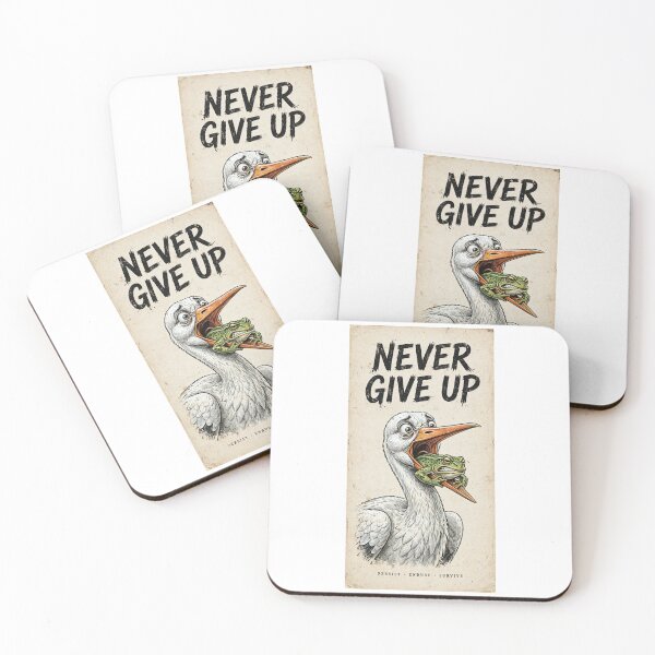 Item preview, Struggle for Survival: Frog Throttling Stork Vintage Poster designed and sold by Mike Kiev art.