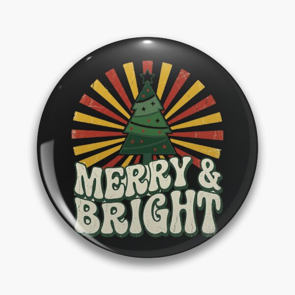 Item preview, Merry And Bright Retro Christmas Tree Sunburst Vintage Groovy Holiday Design designed and sold by ASfindsStore.
