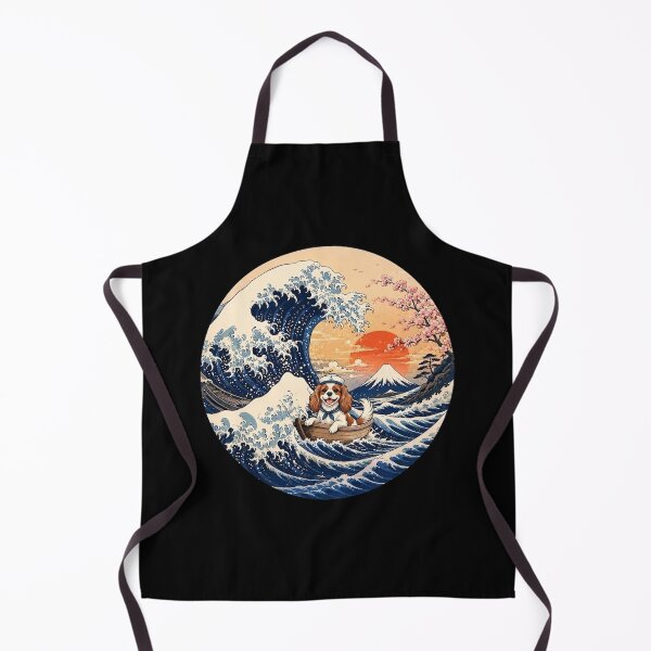 Item preview, Funny Cavalier King Charles Spaniel Captain Japanese Kanagawa Wave Japan Boat Mom Dad Kids designed and sold by FurryHavenPH.