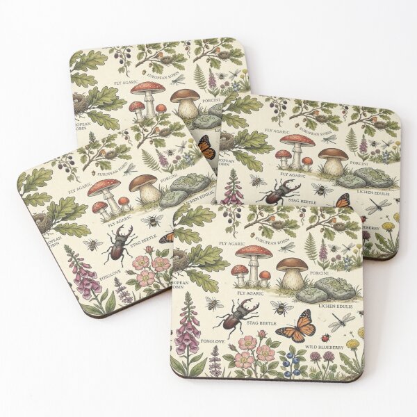 Item preview, Vintage Botanical Plate - Flora and Fauna of the Forest designed and sold by  MinJira_.