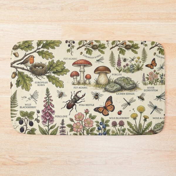 Item preview, Vintage Botanical Plate - Flora and Fauna of the Forest designed and sold by  MinJira_.