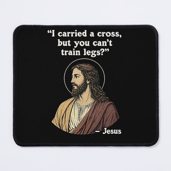 Item preview, Funny Jesus Leg Day Meme | Christian Gym Humor Workout Motivation Shirt designed and sold by AS94 Creative Designs.