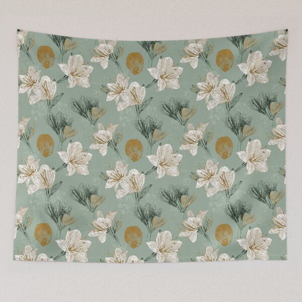 Item preview, Edgy Amaryllis Floral  - Botanical Garden Pattern   - One Year Anniversary Gifts designed and sold by RoyalStarsPatts.