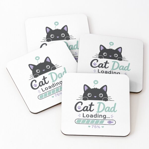Item preview, Cat Dad Loading Minimalist Kawaii Black Cat T-Shirt Sticker designed and sold by Ashley critters.