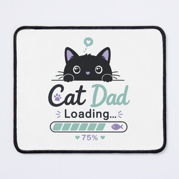 Item preview, Cat Dad Loading Minimalist Kawaii Black Cat T-Shirt Sticker designed and sold by Ashley critters.