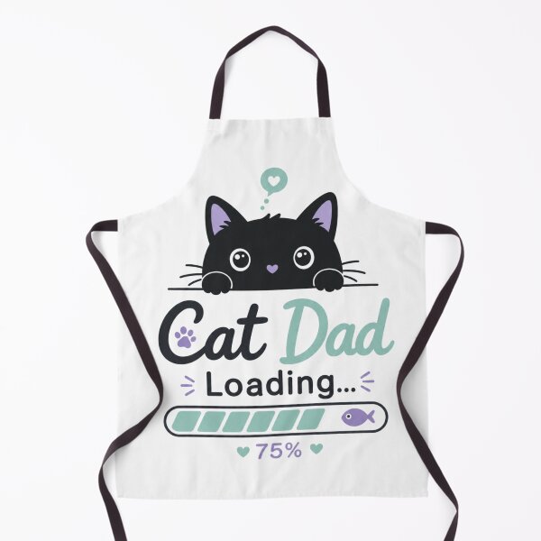 Aperçu de l'œuvre Papa Chat Chargement T-shirt autocollant minimaliste kawaii chat noir Chat créée et vendue par Ashley critters.