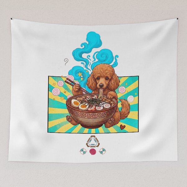 Item preview, Poodle in a Ramen Bowl – Kawaii Noodle Pup Art designed and sold by m-yoga-store.