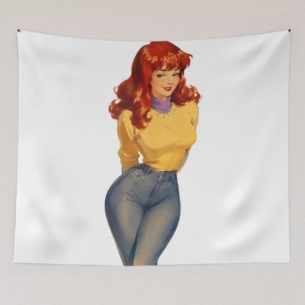 Item preview, Mystery Redhead Pinup – Retro Comic Heroine Vintage Art designed and sold by Cosplayvintage.