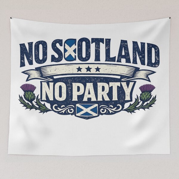 Item preview, No Scotland No Party Scottish Pride Vintage T-Shirt Design designed and sold by CreativeNest Prints.