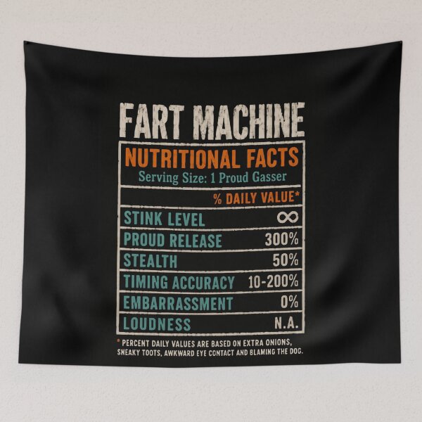 Item preview, Fart Machine Nutritional Facts Funny Flatulence Humor Gasser designed and sold by RetroMini2026.
