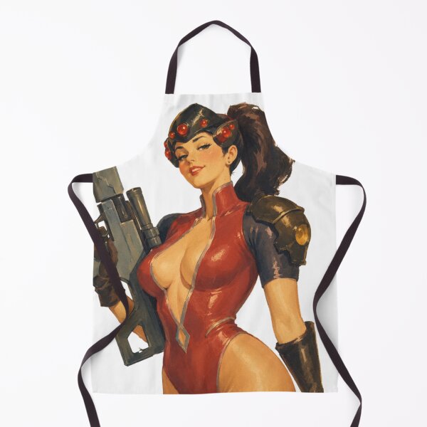 Item preview, Cyber Sniper Pinup – Retro Sci-Fi Heroine Vintage Art designed and sold by Cosplayvintage.