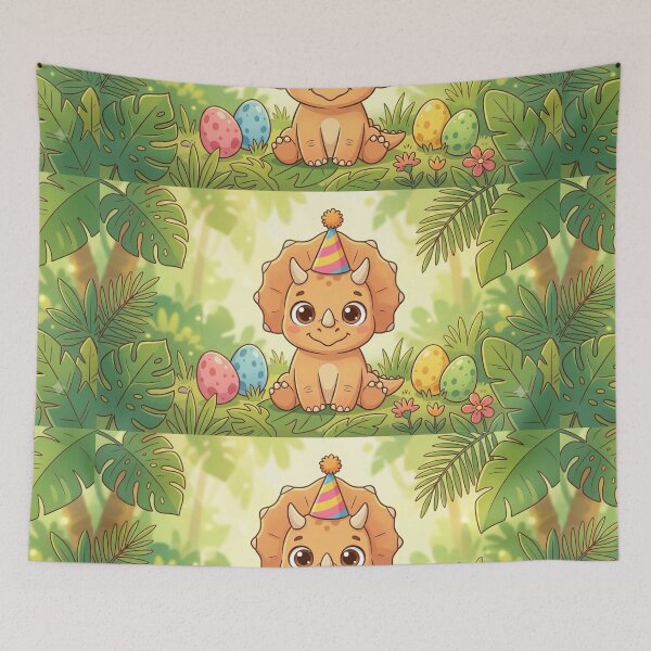Item preview, Cute Baby Dinosaur Birthday Party - Whimsical Cartoon Dino Art designed and sold by MemoMetaverse.