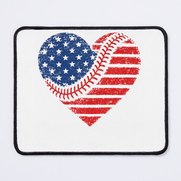 Item preview, American Flag Baseball Heart – Patriotic Sports Love designed and sold by HumansStuck12.