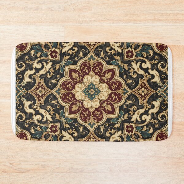 Item preview, Burgundy Gold Damask Seamless Ornamental Pattern designed and sold by vladvin.
