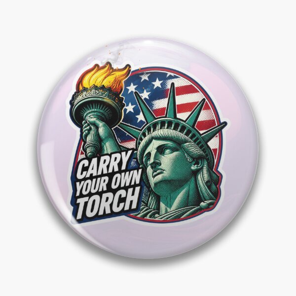Item preview, Carry Your Own Torch Sticker – Statue of Liberty Motivational Quote, American Freedom Design designed and sold by Pandey14.