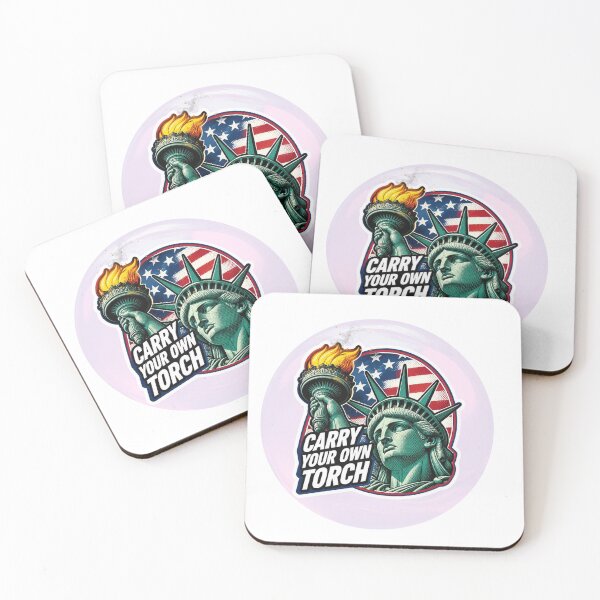 Item preview, Carry Your Own Torch Sticker – Statue of Liberty Motivational Quote, American Freedom Design designed and sold by Pandey14.