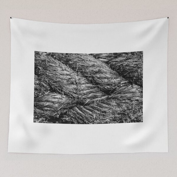 Item preview, Close-Up Black And White Twisted Rope Texture With Frayed Hemp Fibers Nautical Detail designed and sold by Nmallia.