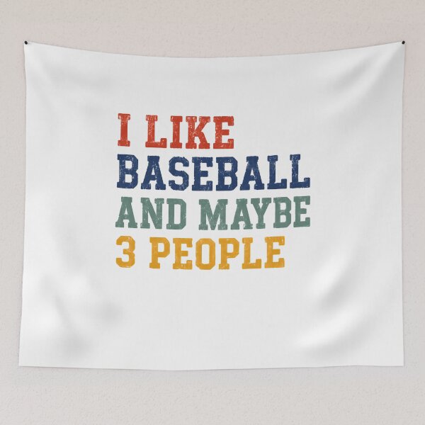 Item preview, Me gusta el béisbol y tal vez tres personas – Colores retro costeros designed and sold by HumansStuck12.