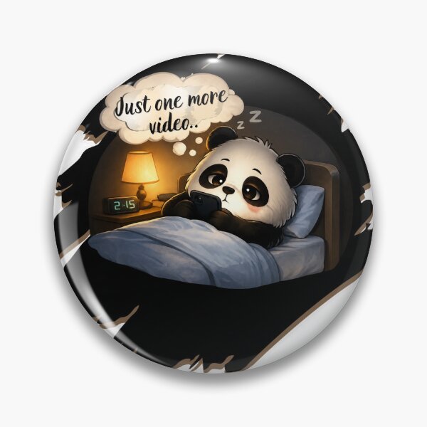 Item preview, Just One More Video Sleepy Panda Sticker designed and sold by EnginerdStudio.