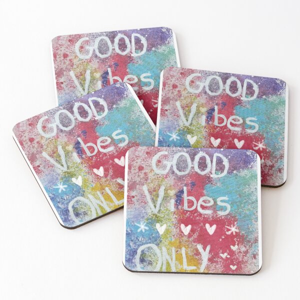 Item preview, Good Vibes Only-Colourful Canvas Painting Design designed and sold by SanjanaArtistic.