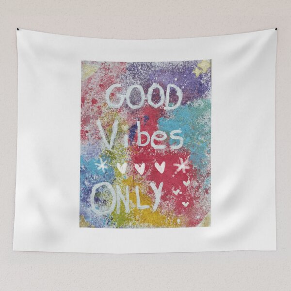 Item preview, Good Vibes Only-Colourful Canvas Painting Design designed and sold by SanjanaArtistic.