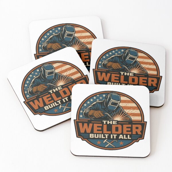 Item preview, Welders Built This Vintage Blue Collar Proud Welder Badge designed and sold by Innersoul studio.