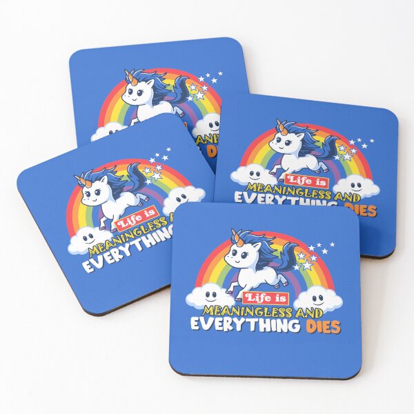 Item preview, Life Is Meaningless and Everything Dies Unicorn designed and sold by Nerd Shizzle.