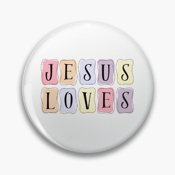 Item preview, Jesus Loves Pastel Christian Typography Art designed and sold by dfranc.