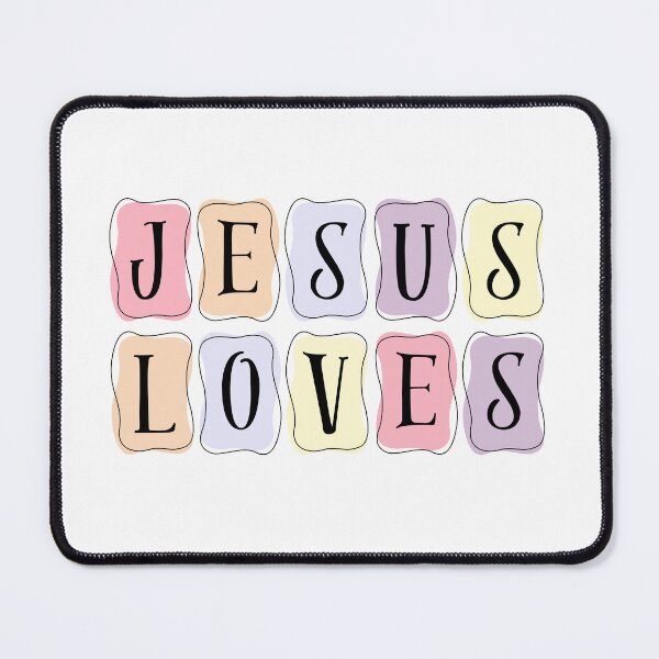 Item preview, Jesus Loves Pastel Christian Typography Art designed and sold by dfranc.