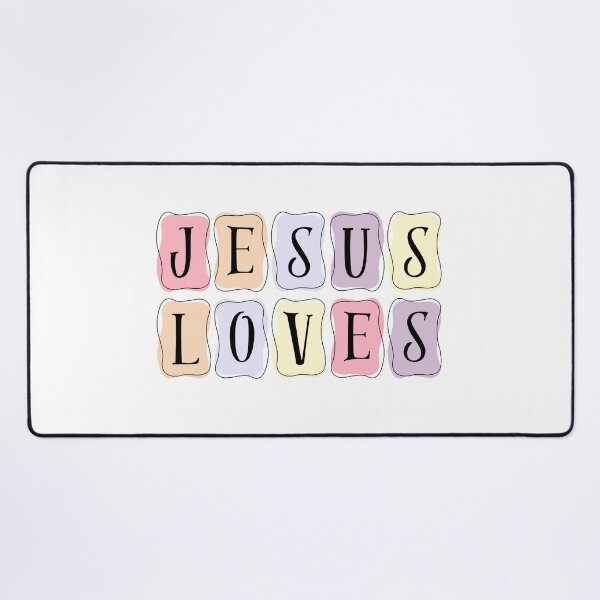 Item preview, Jesus Loves Pastel Christian Typography Art designed and sold by dfranc.
