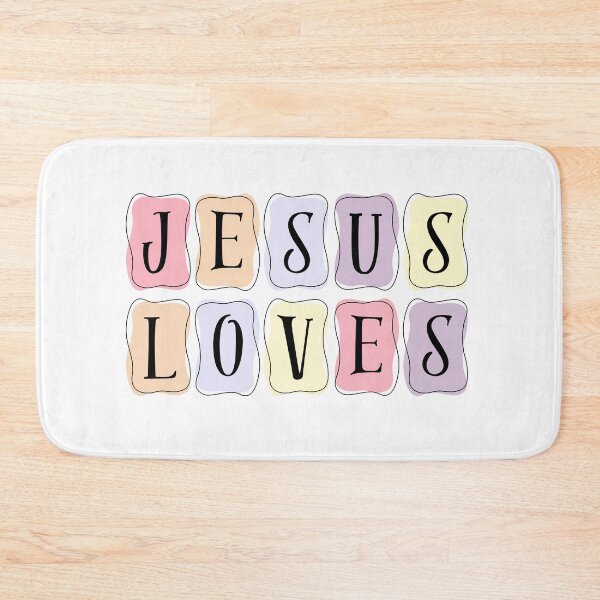 Item preview, Jesus Loves Pastel Christian Typography Art designed and sold by dfranc.