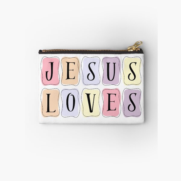 Item preview, Jesus Loves Pastel Christian Typography Art designed and sold by dfranc.