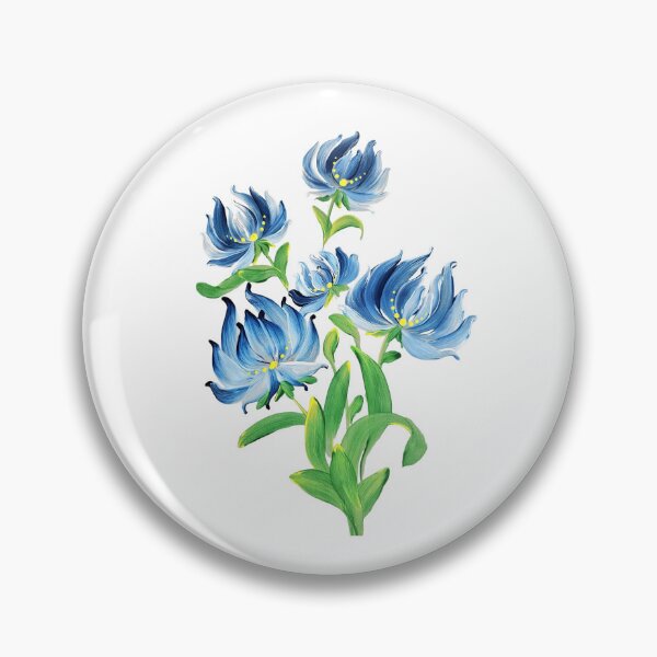 Item preview, Blue and White Lilies One Stroke Art designed and sold by ArtOfMelania.