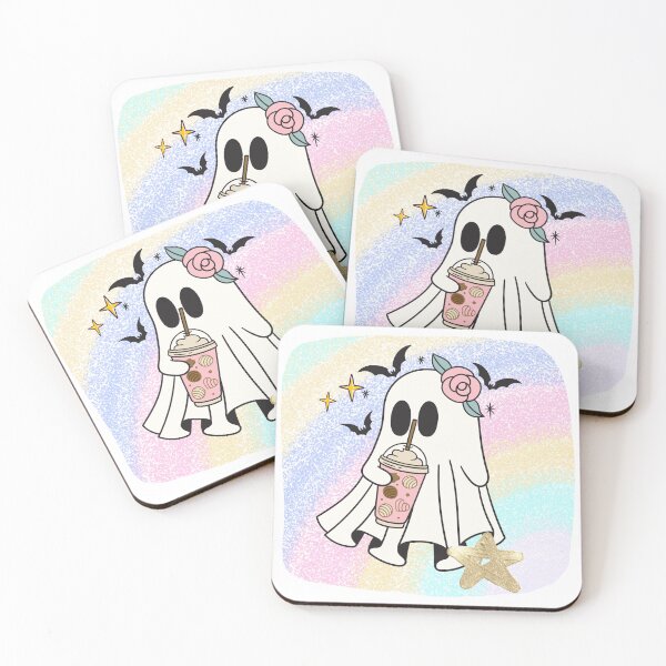 Item preview, Summerween ghost with milkshake and Bats designed and sold by WildWoodlandWitch.