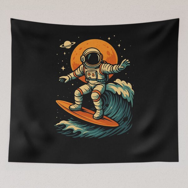 Item preview, Surf  Astronaut Planets Space Illustration designed and sold by Genius Geek.