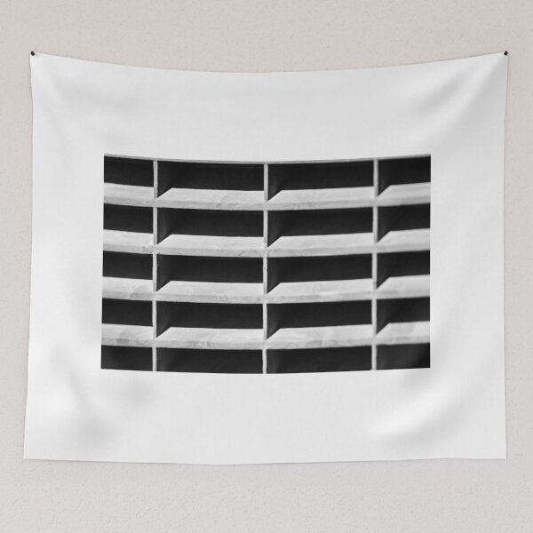 Item preview, Black And White Air Vent Grille Close-Up Pattern Abstract Industrial Geometry Texture Background designed and sold by Nmallia.