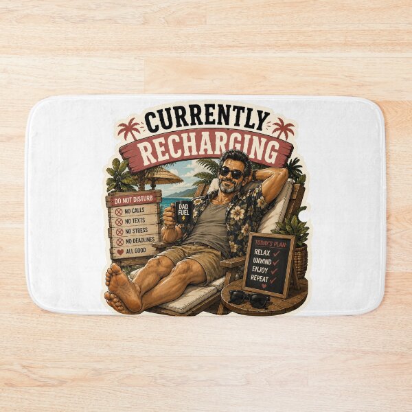 Item preview, Currently Recharging – Funny Dad Summer Design designed and sold by DailyStruggleCo.