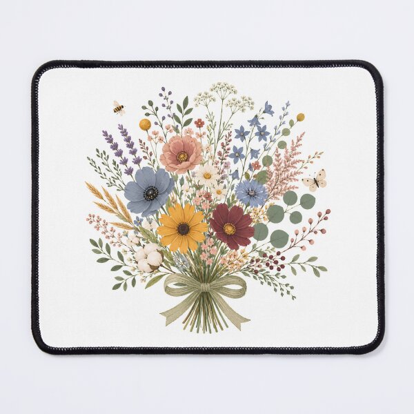 Item preview, Summer bouquet with wildflowers & butterflies | Floral flower design designed and sold by filou designs.