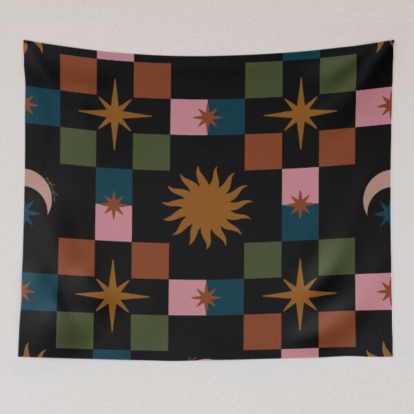 Item preview, Celestial Patchwork Sun and Stars Pattern designed and sold by prikanashiro.