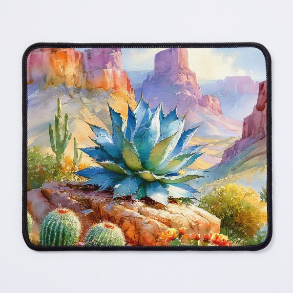 Item preview, Desert Cactus Watercolor Art | Southwestern Red Mountains Landscape designed and sold by MargaretWiktor.