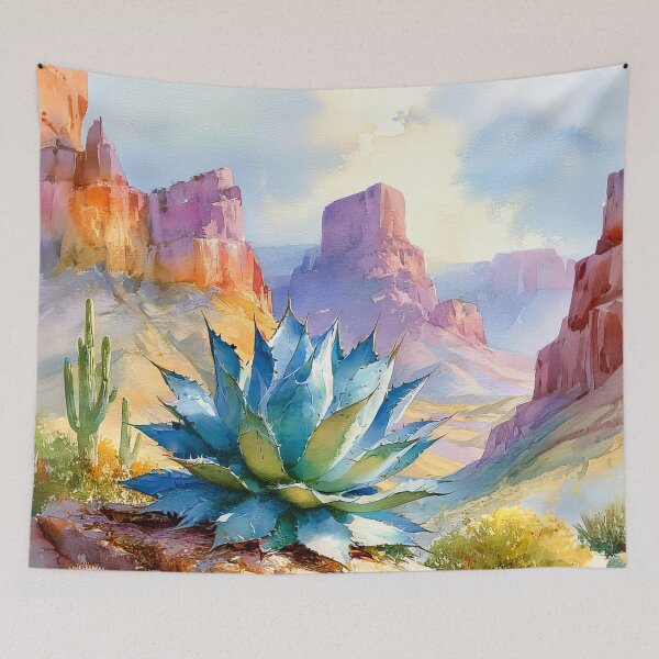 Item preview, Desert Cactus Watercolor Art | Southwestern Red Mountains Landscape designed and sold by MargaretWiktor.