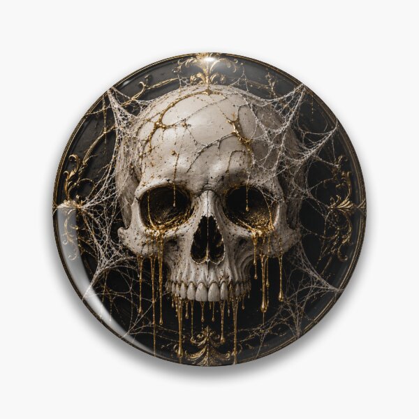 Item preview, 3D Gothic Skull with Golden Tears – Dark Luxury Halloween Aesthetic designed and sold by AstraDrip Studio.